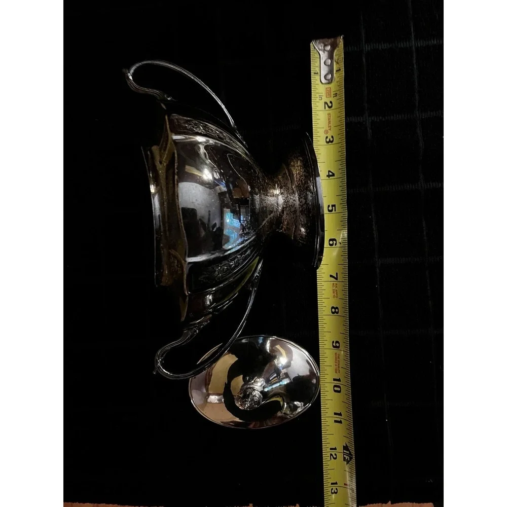 Vintage 1847 Rogers Bros Silver Played Footed Sugar Bowl W/Lid [V]